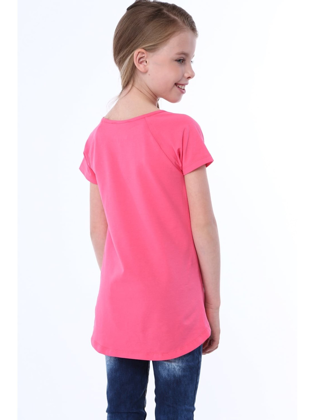 T-shirt with mirror petals amaranth NDZ8292 - Online store - Boutique